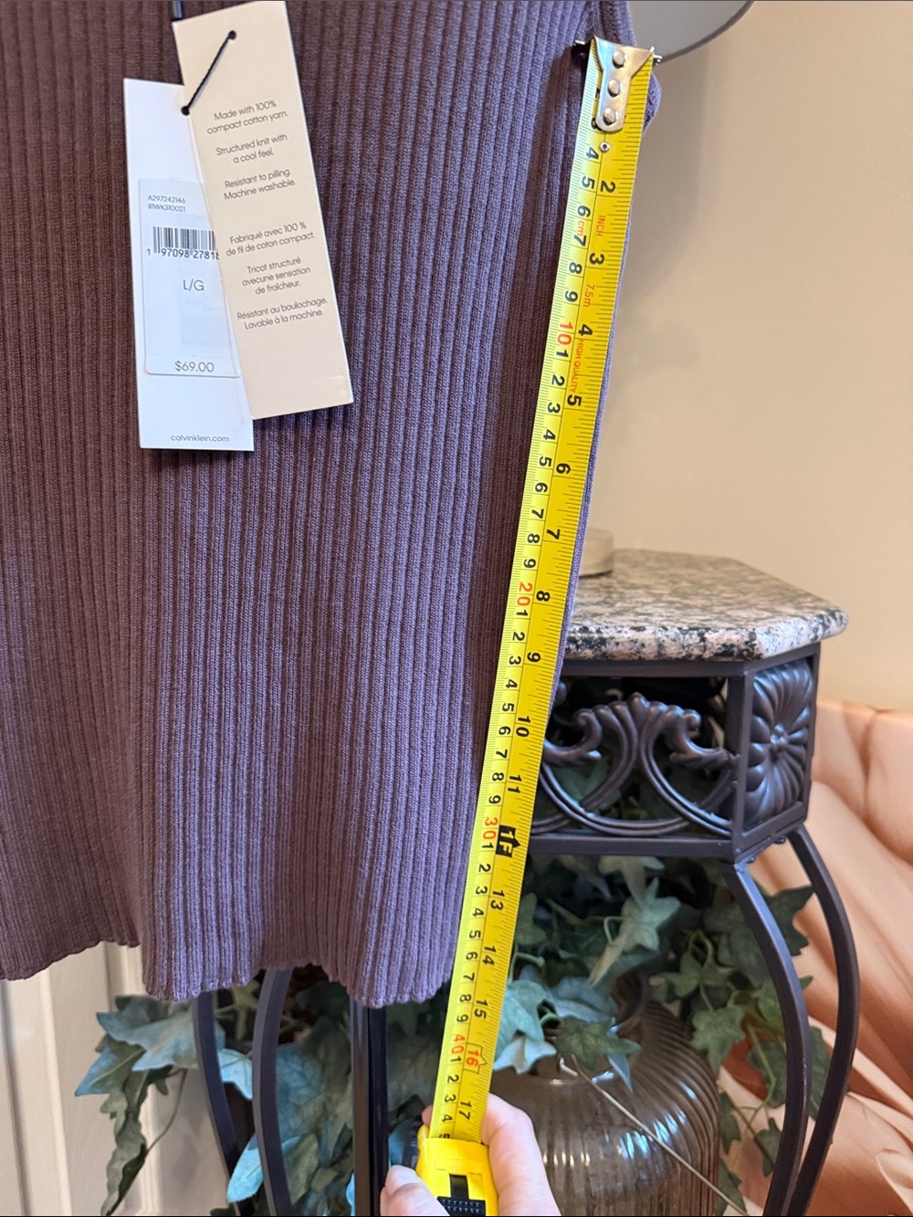 Calvin Klein plum Ribbed Tank - Picture 4 of 4